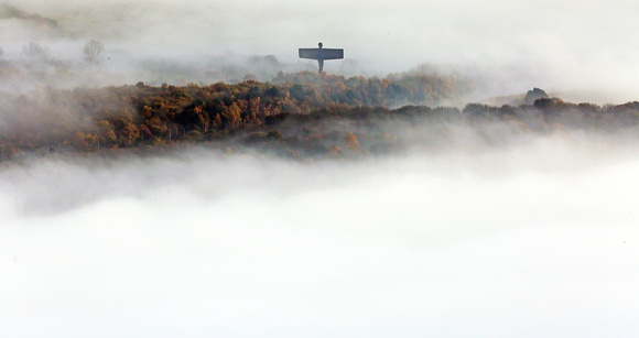 Angel Of The North Shrouded In Mist
